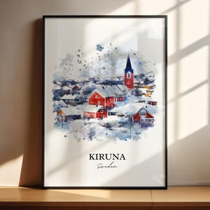 Kiruna Travel Print Wall Art Kiruna Wall Hanging Home Décor Kiruna Gift Art Lovers Sweden Art Lover Gift Kiruna Poster