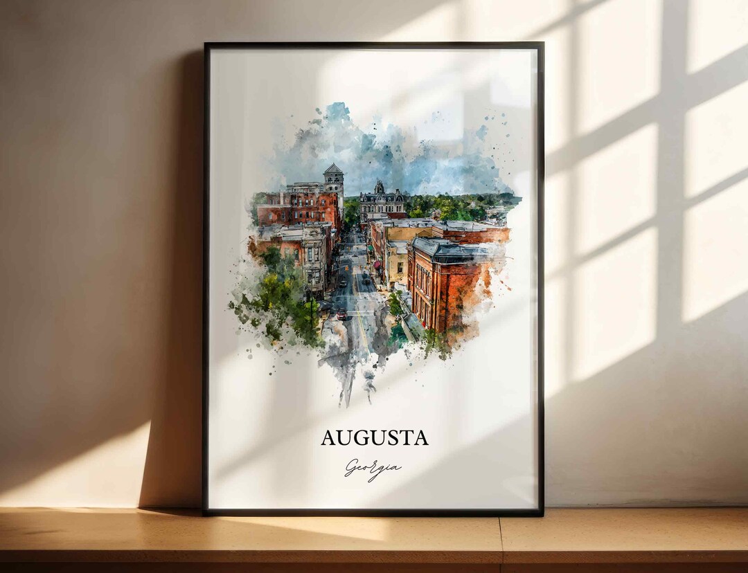 Augusta Georgia Wall Art, Augusta Print, Augusta GA Watercolor Art ...
