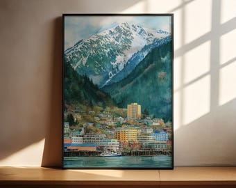 Juneau Alaska Watercolor Art Juneau AK Print Juneau Alaska Artwork Alaska Decor Juneau Alaska Wall Art