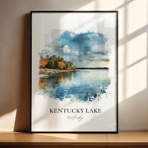 Kentucky Lake Wall Art, Grand Rivers KY Print, Kentucky Watercolor Art, Kentucky Lake Gift, Travel Print, Travel Poster, Housewarming Gift