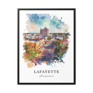Lafayette LA Wall Art, Lafayette Print, Lafayette Watercolor Art, Lafayette Louisiana Gift,