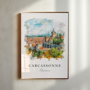 Carcassonne Wandkunst, Carcassonne Druck, Frankreich Wandkunst, Carcassonne Geschenk, Reisedruck, Reiseplakat, Reisegeschenk, Housewarminggeschenk