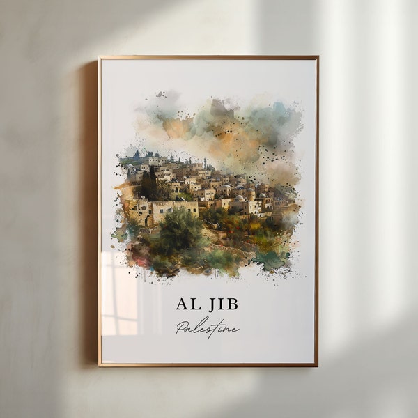 Al Jib Palestina kunst, Al-Jib print, Palestina kunst aan de muur, Al Jib gift, reizen print, reizen poster, reiscadeau, housewarming cadeau