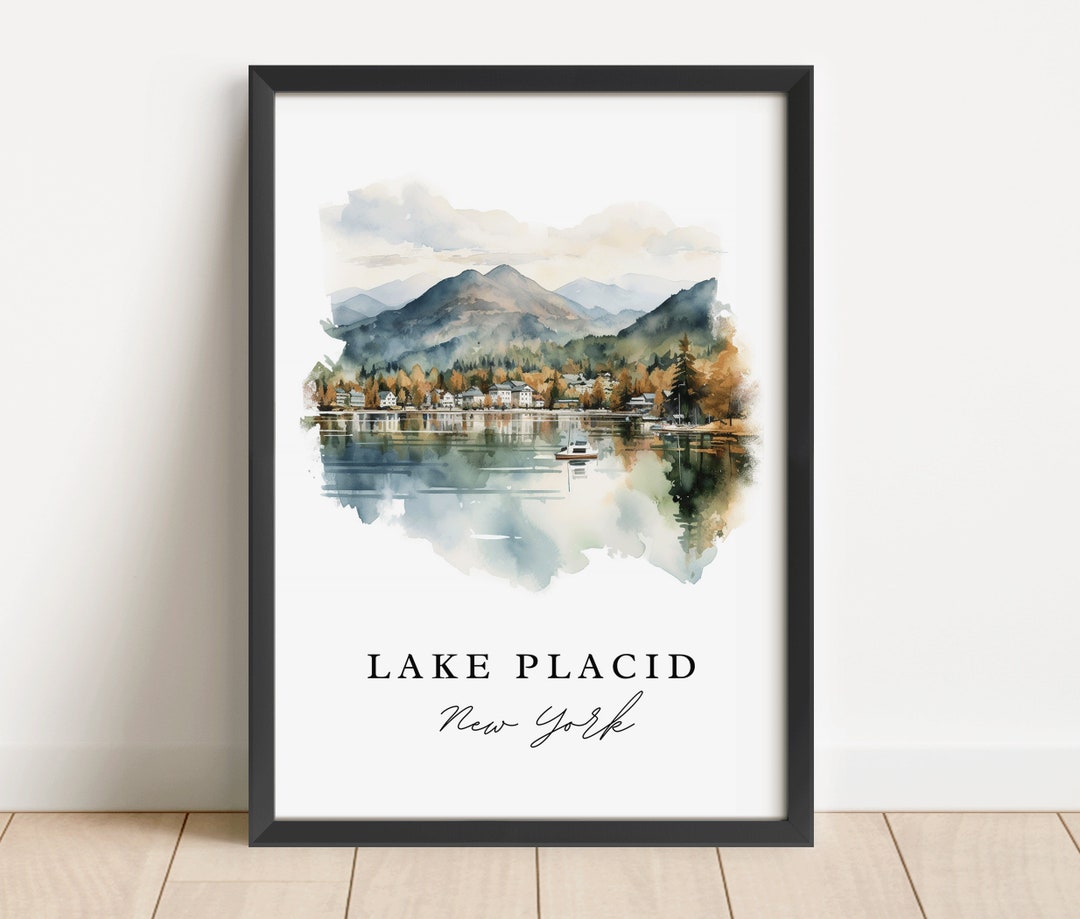 Lake Placid Traditional Travel Art New York, Lake Placid Poster