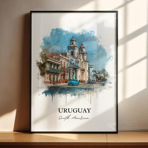 Uruguay Wall Art, Uruguay Print, Uruguay Watercolor Art, Uruguay Gift, South America Travel Print, Travel Poster, Housewarming Gift