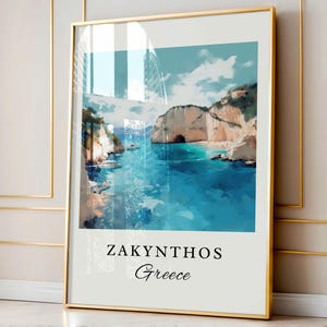 Zakynthos Greece wall art - Greece, Zakynthos poster, Zakynthos Wedding gift, Birthday present, Custom Text, Personalized Gift