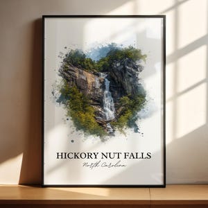 Hickory Nut Falls Wall Art, Chimney Rock Print, North Carolina Art, Hickory Nut Falls Gift, Travel Print, Travel Poster, Housewarming Gift