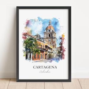 Cartagena Wall Art, Cartagena Print, Colombia Watercolor Art, Cartagena Colombia Gift, Travel Print, Travel Poster, Housewarming Gift