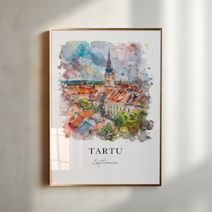 Tartu Estonia Wall Art, Tartu Print, Tartu Watercolor, Tallinn Estonia Gift, Travel Poster, Housewarming Gift