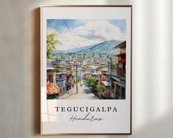 Tegucigalpa Honduras wall art - Honduras, Tegucigalpa poster, Tegucigalpa Wedding gift, Birthday present, Custom Text, Personalized Gift