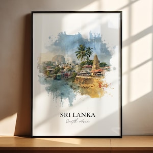 Sri Lanka Wall Art, Sri Lanka Print, Sri Lanka Watercolor Art, Sri Lanka Gift, Travel Print, Travel Poster, Housewarming Gift