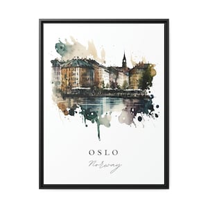 Oslo Wall Art, Oslo Norway Print, Oslo Norway Watercolor Art, Oslo Gift, Norway Travel Poster, Housewarming Gift