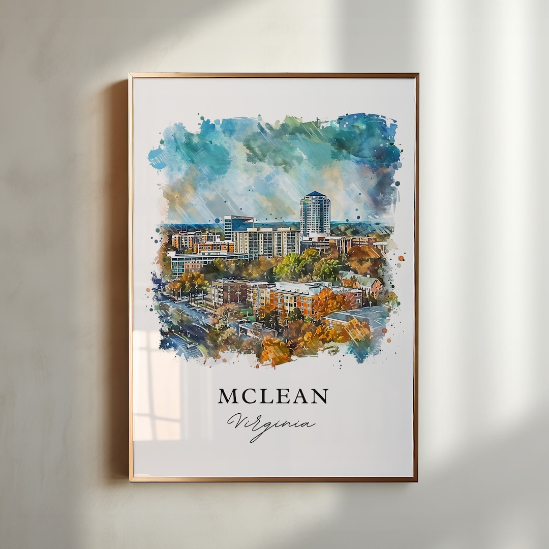 Mclean Mclean VA Wall Art, Mclean Print, Mclean Virginia Watercolor, Mclean ...