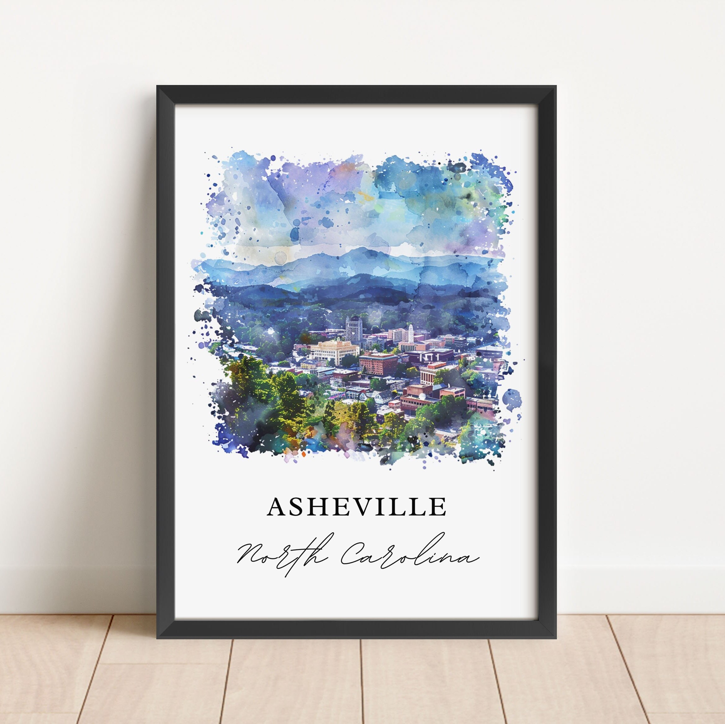 Asheville NC Wall Art, Asheville Print, Asheville North Carolina Watercolor, Asheville Gift, Travel Poster, Housewarming Gift