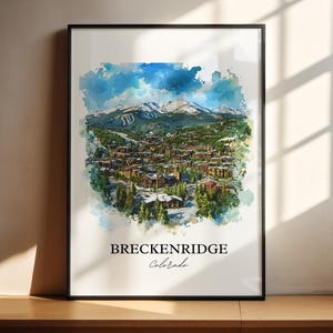 Breckenridge kunst aan de muur, Breckenridge print, Colorado aquarel, Breckenridge Colorado cadeau, reizen print, reizen poster, housewarming cadeau