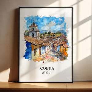 Cobija Bolivia Wall Art, Pando Bolivia Print, Bolivia Watercolor Art, Cobija Bolivia Gift, Travel Print, Travel Poster, Housewarming Gift