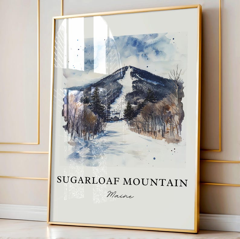 Sugarloaf Mountain ME Art, Sugarloaf Mtn Print, Carrabassett Valley, Franklin County ME Gift, Travel Poster, Housewarming Gift image 4