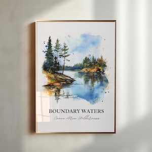 Boundary Waters MN Art, Superior Forest MN Print, Minnesota Watercolor, Boundary Waters Gift, Travel Print, Travel Poster, Housewarming Gift