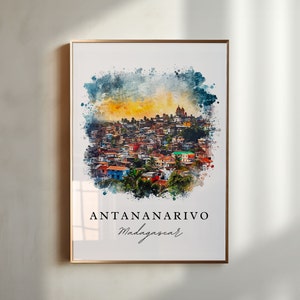 Antananarivo wall art - Madagascar, Antananarivo print, Antananarivo Wedding gift, Madagascar Birthday present, Custom Text, Perfect Gift