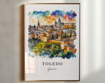 Toledo Spain Art Print, Travel Poster, Housewarming Gift