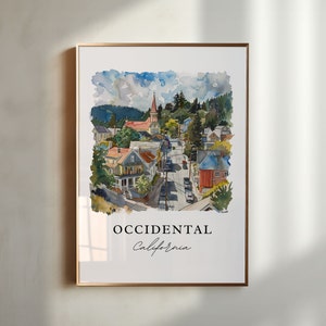 Occidental CA Wall Art, Occidental Print, Sonoma Watercolor Art, Sonoma California Gift, Travel Poster, Housewarming Gift