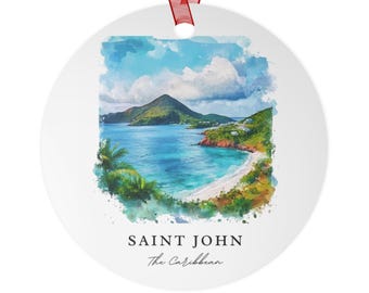 Adorno de la isla de San Juan: recuerdo único de San Juan, decoración navideña de San Juan y auténtico regalo de Navidad de San Juan.