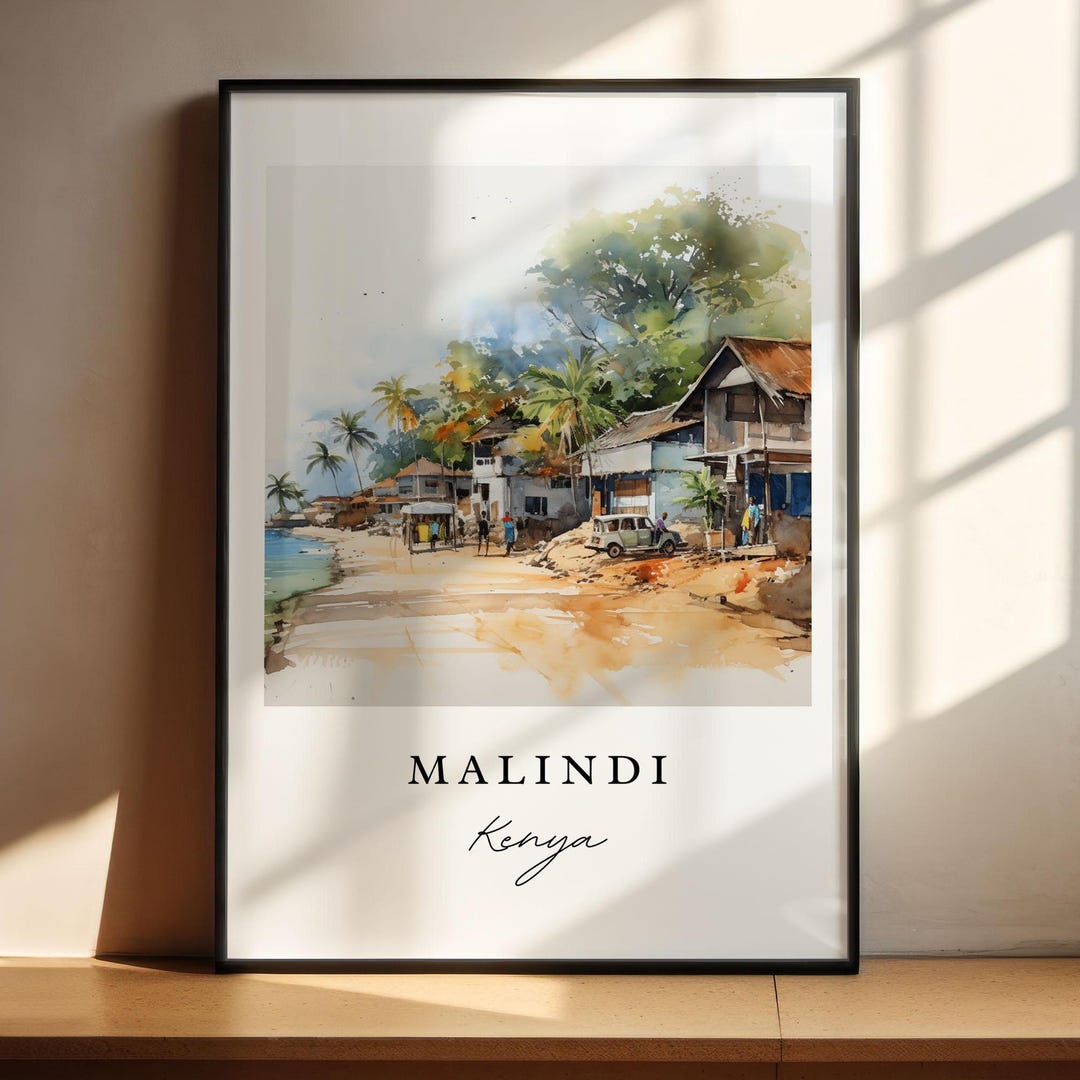 Malindi Kenya Wall Art Kenya, Malindi Poster, Malindi Wedding Gift