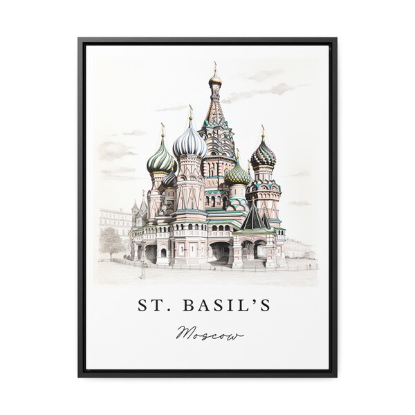 Saint Basil's Cathedral Pencil Sketch travel art - Moscow, St Basil's print, Wedding gift, Birthday present, Custom Text, Perfect Gift