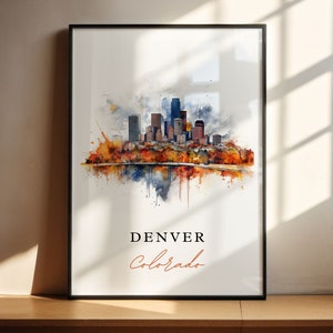 Arte de parede de Denver CO - Colorado, pôster de Denver, presente de casamento em Denver, presente de aniversário, texto personalizado, presente personalizado