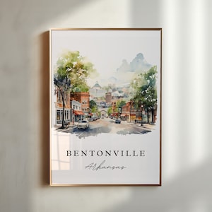 Arte de parede em Bentonville, AR - Arkansas, pôster impresso em Bentonville, presente de casamento em Bentonville, AR, presente de aniversário, texto personalizado, presente perfeito