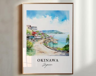 Okinawa Japan wall art - Japan, Okinawa poster, Okinawa Wedding gift, Okinawa Japan Birthday present, Custom Text, Personalized Gift