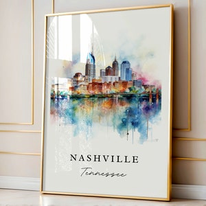 Nashville traditional travel art - Tennessee, Nashville poster, Wedding gift, Birthday present, Custom Text, Personalized Gift image 4