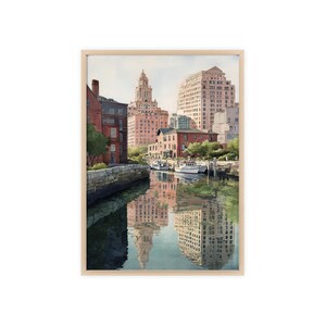 Providence RI Watercolor Art Providence Travel Print Providence Rhode Island Artwork Providence Decor Rhode Island Wall Art image 7
