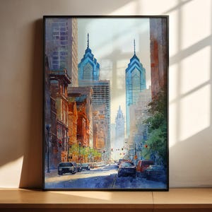 Philadelphia Aquarell Kunst Philly Travel Print Philly Kunstwerk Philly Dekor Pennsylvania Wandkunst
