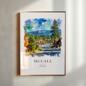 McCall ID Wandkunst, Mccall Idaho Druck, McCall Aquarell Kunst, Valley County Idaho Geschenk, Reiseplakat, Einweihungsgeschenk