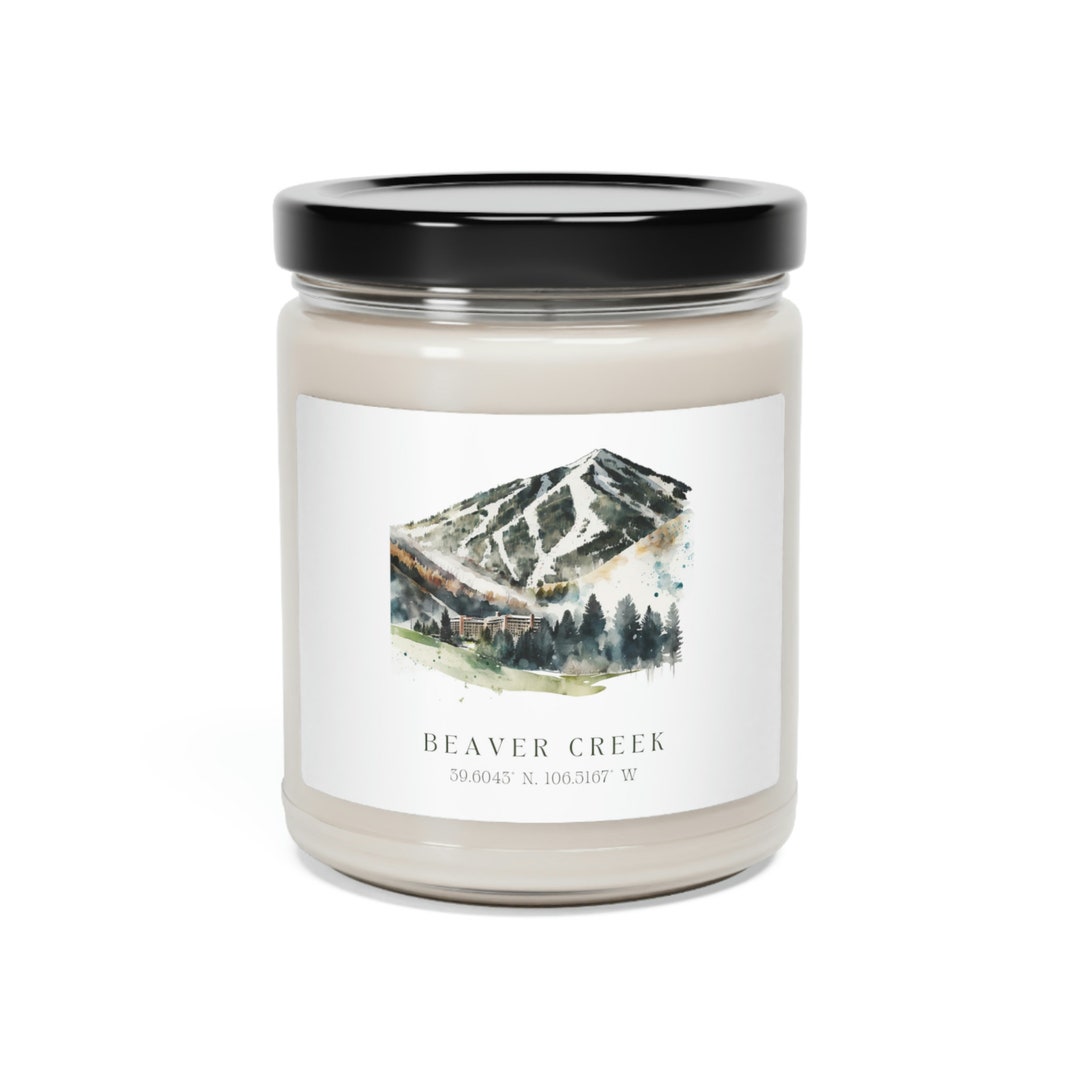 Beaver Creek, Colorado Watercolor Design Scented Soy Candle, 9oz Etsy