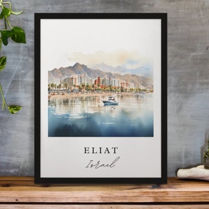 Eliat Israel wall art - Israel, Eliat poster, Eliat Wedding gift, Birthday present, Custom Text, Personalized Gift