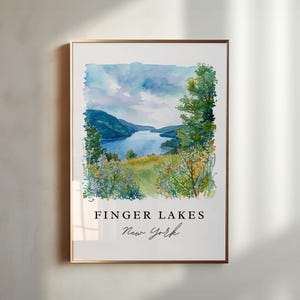 Finger Lakes NY Wandkunst - Upstate NY, Finger Lakes Druck, Finger Lakes Hochzeitsgeschenk, Geburtstagsgeschenk, benutzerdefinierter Text, perfektes Geschenk
