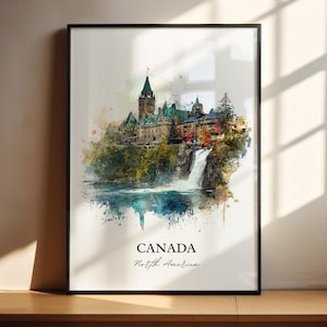 Canada Wall Art, Canada Print, Canada Watercolor Art, Canada Country Gift, Travel Print, Travel Poster, Housewarming Gift