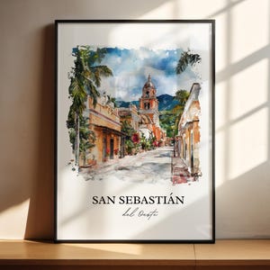 San Sebastián del Oeste Wall Art, Jalisco Print, Mexico Watercolor Art, Jalisco Gift, Travel Print, Travel Poster, Housewarming Gift
