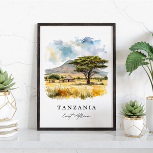 Tanzania wall art - East Africa, Tanzania print, Tanzania Wedding gift, Tanzania Birthday present, Custom Text, Perfect Gift image 5