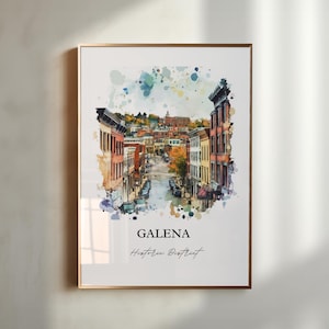 Galena IL Wall Art, Galena Historic District Print, Illinois Artwork, Galena Illinois Gift, Travel Print, Travel Poster, Housewarming Gift