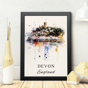 Devon England wall art - England, Devon poster, Devon UK Wedding gift, Birthday present, Custom Text, Personalised Gift