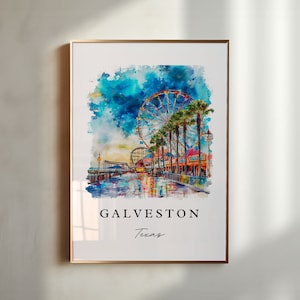 Galveston TX Wall Art - Texas, Galveston print, Wedding gift, Birthday present, Custom Text, Perfect Gift