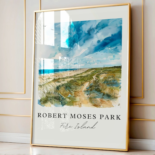 Fire Island Art, Robert Moses Park, Fire Island Watercolor, Long Island Gift, Travel Print, Travel Poster, Travel Gift, Housewarming Gift