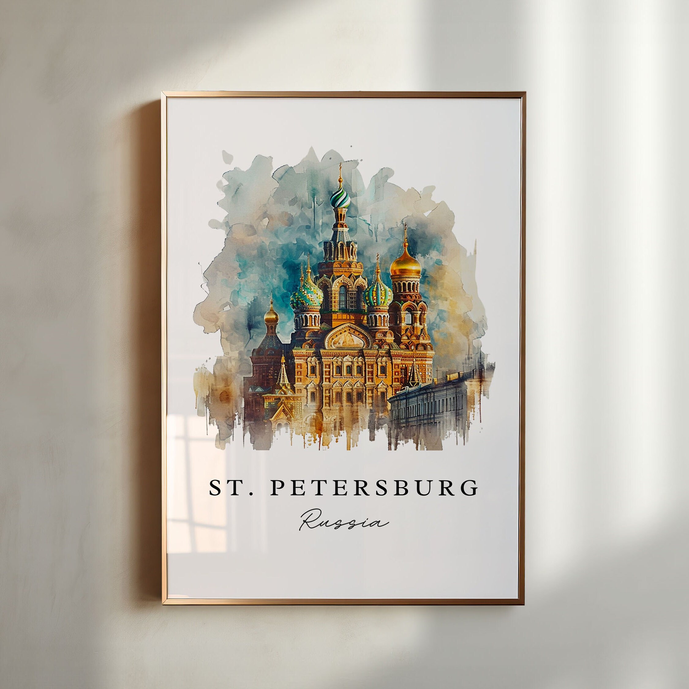 St. Petersburg Russia art - Russia, St. Petersburg print, St. Petersburg Russia gift, Birthday present, Custom Text, Perfect Gift