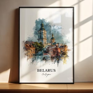 Belarus Wall Art, Belarus Print, Belarus Watercolor Art, Belarus Gift, Travel Print, Travel Poster, Housewarming Gift