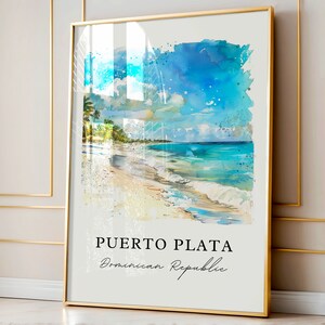 Puerto Plata Wall Art, Puerto Plata DR Print, Puerto Plata Watercolor, Puerto Plata Gift, Travel Poster, Housewarming Gift image 4