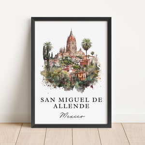 Arte de parede de San Miguel de Allende - México, pôster de San Miguel, presente de casamento, presente de aniversário, texto personalizado, presente personalizado