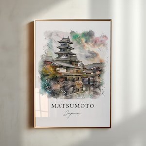 Matsumoto Wall Art, Matsumoto Print, Matsumoto Japan Watercolor, Nagano Gift, Travel Poster, Housewarming Gift